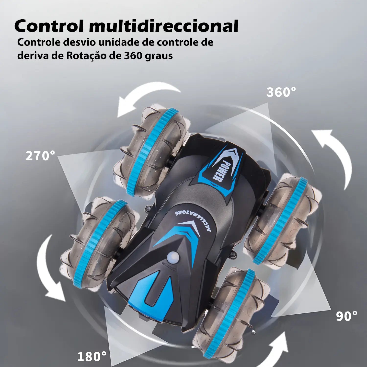 Carro de Controle Remoto Anfíbio com Luzes LED