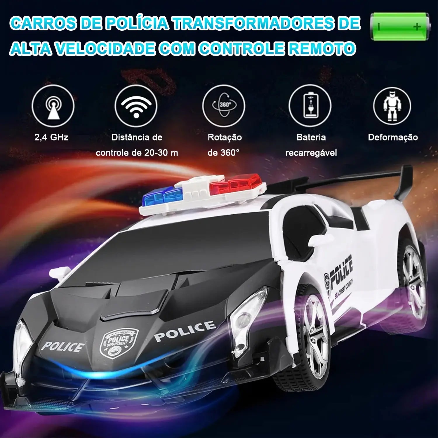 Carro Robô Transformador com Controle Remoto