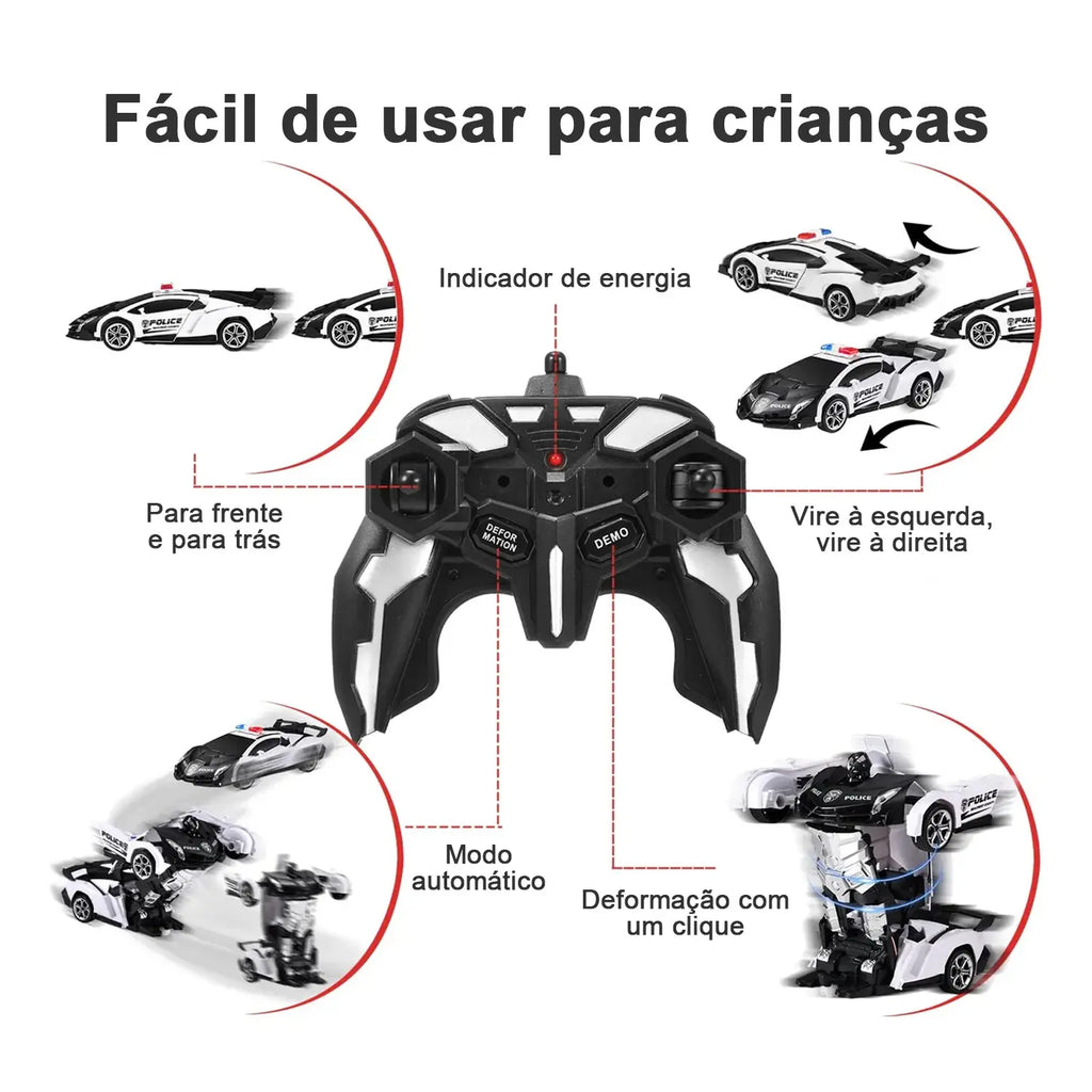 Carro Robô Transformador com Controle Remoto