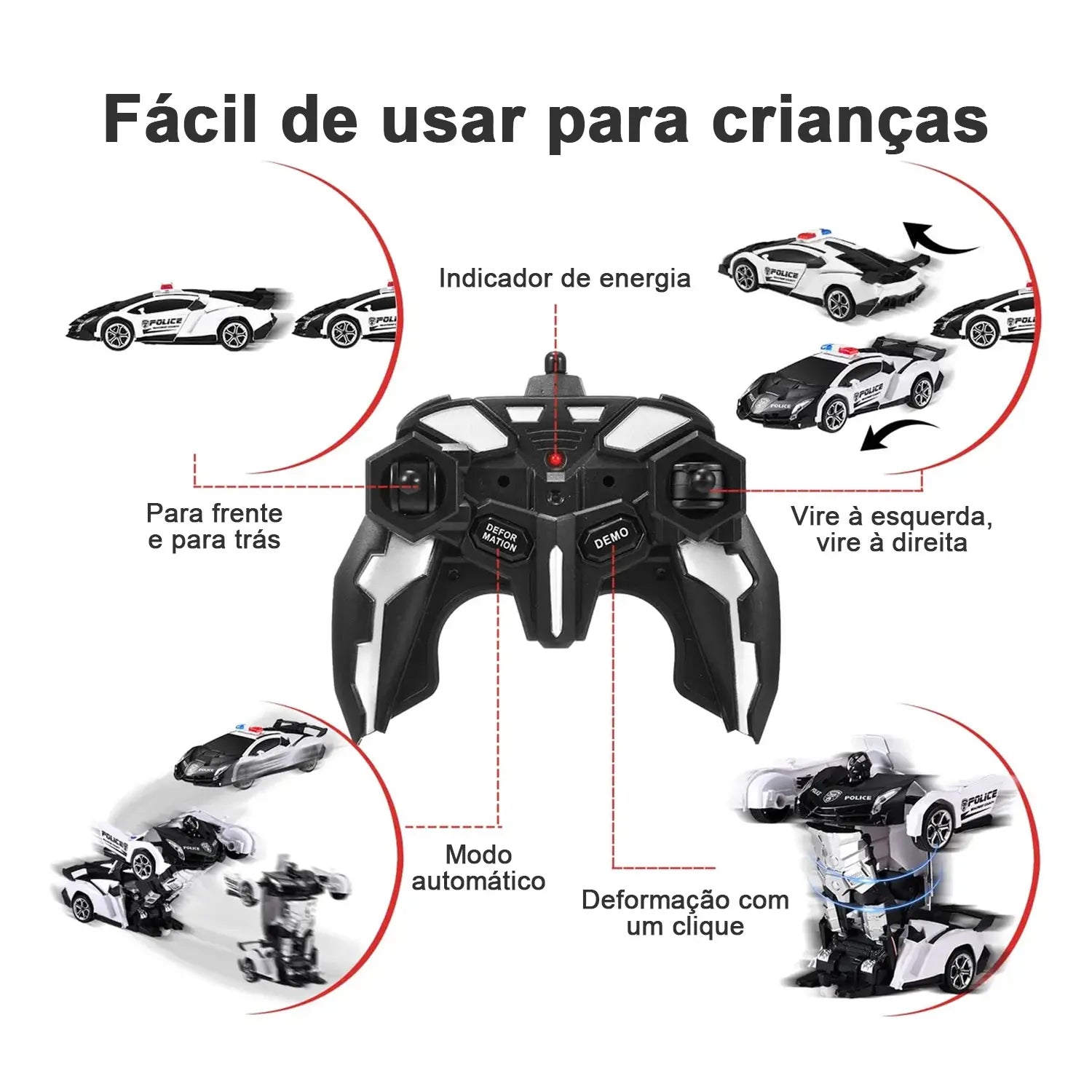 Carro Robô Transformador com Controle Remoto