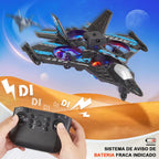Avião de Controle Remoto Caça RC Jet com LED e Giro 360°