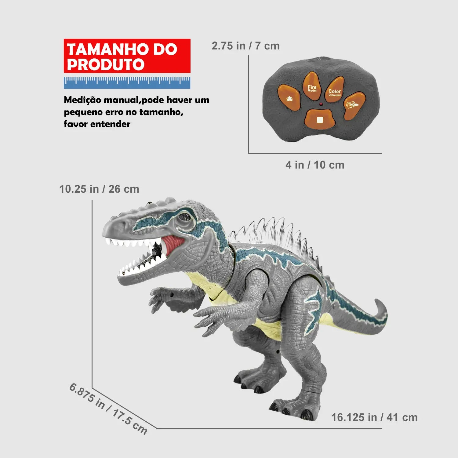 Dinossauro Robô T-Rex com Controle Remoto