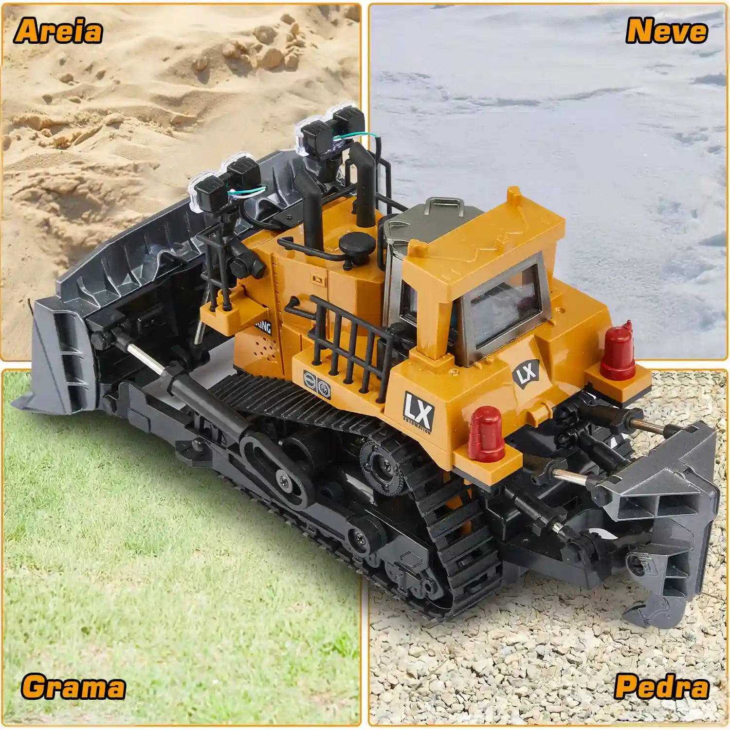 Trator Escavadeira de Controle Remoto 9 Canais 2.4GHz