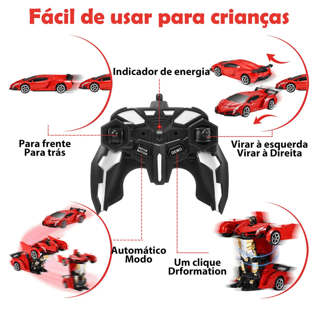 Carro Robô Transformável RC 2 em 1