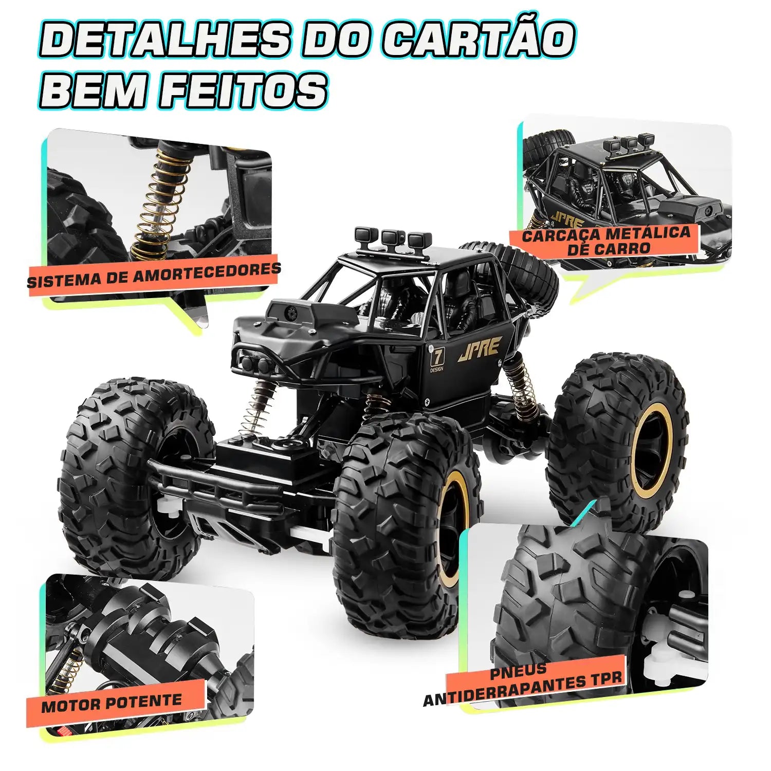Carrinho de Controle Remoto Off-Road com Câmera 1080P FPV