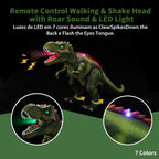 Dinossauro Robô com Controle Remoto, Spray e Luz LED