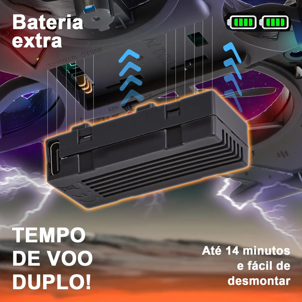 Avião de Controle Remoto Caça RC Jet com LED e Giro 360°