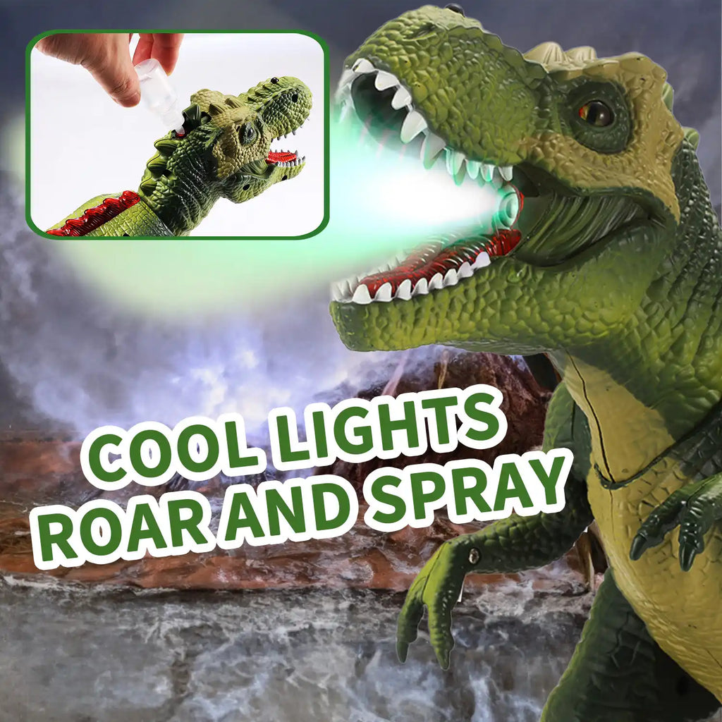 Dinossauro Robô com Controle Remoto, Spray e Luz LED