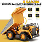 Caminhão de Controle Remoto Amarelo com Luzes e Sons