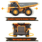Caminhão de Controle Remoto Amarelo com Luzes e Sons