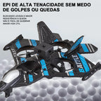Avião de Controle Remoto Caça RC Jet com LED e Giro 360°