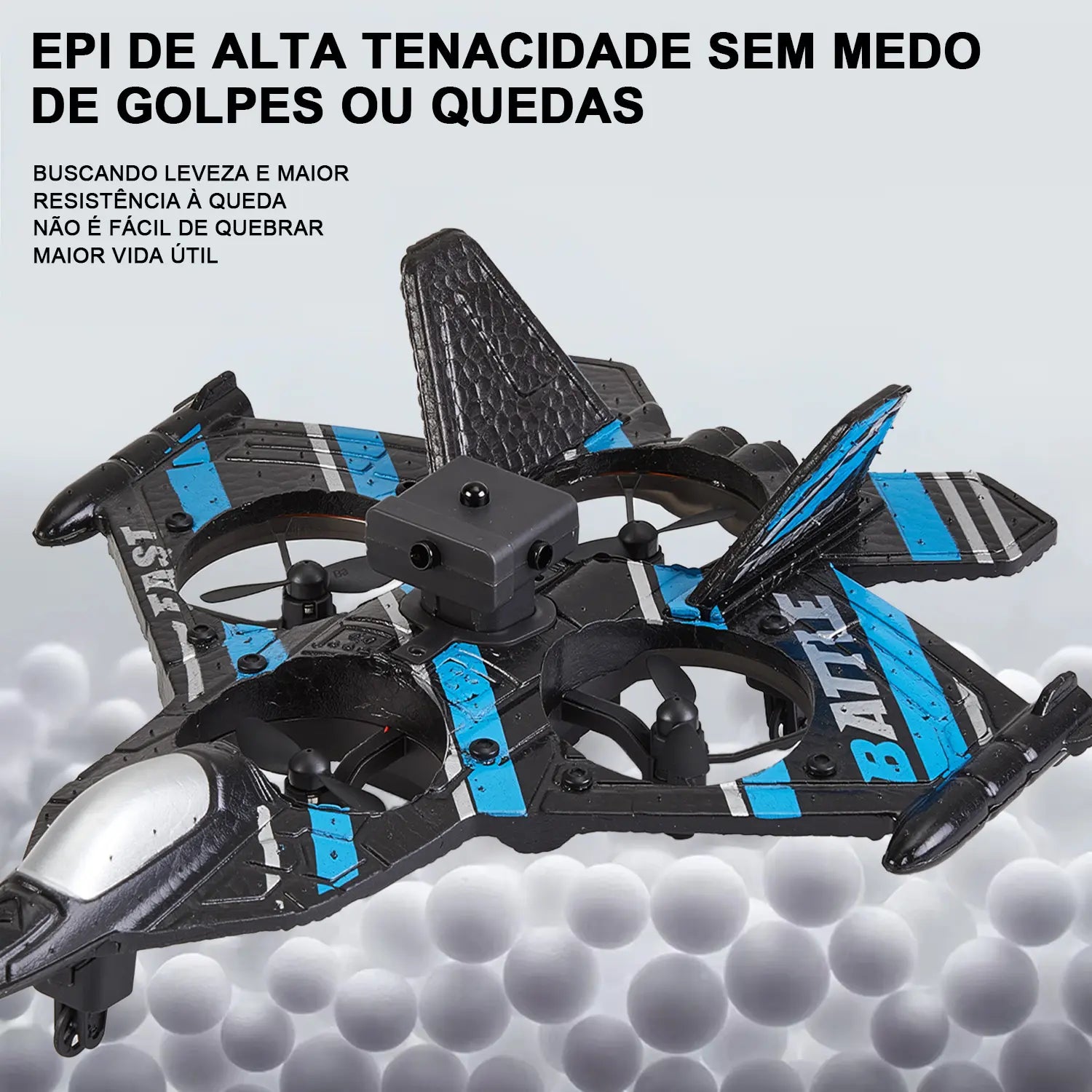 Avião de Controle Remoto Caça RC Jet com LED e Giro 360°