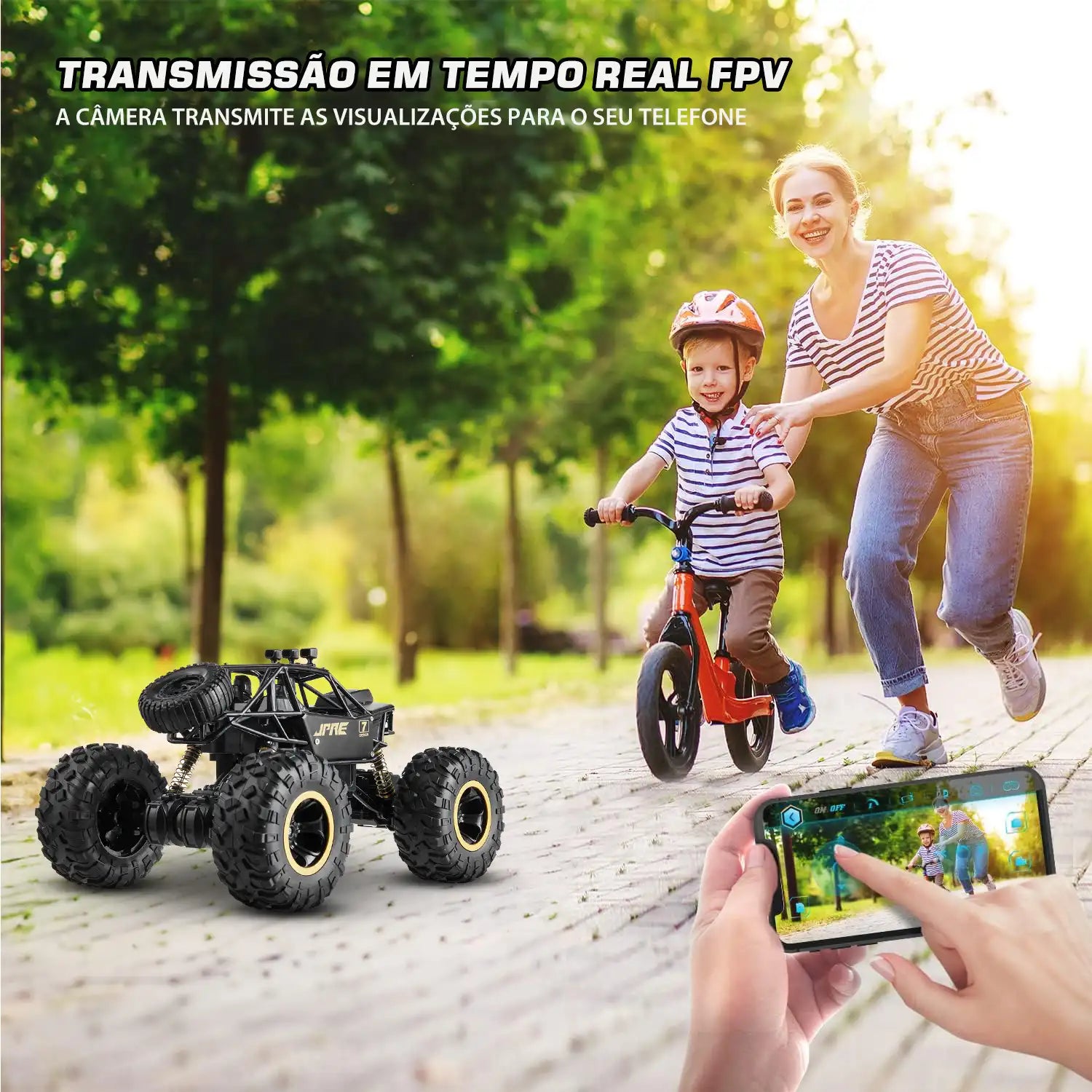 Carrinho de Controle Remoto Off-Road com Câmera 1080P FPV