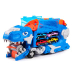 Caminhão Dinossauro Pista Com Carrinhos Cor Azul