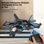 Avião de Controle Remoto Caça RC Jet com LED e Giro 360°