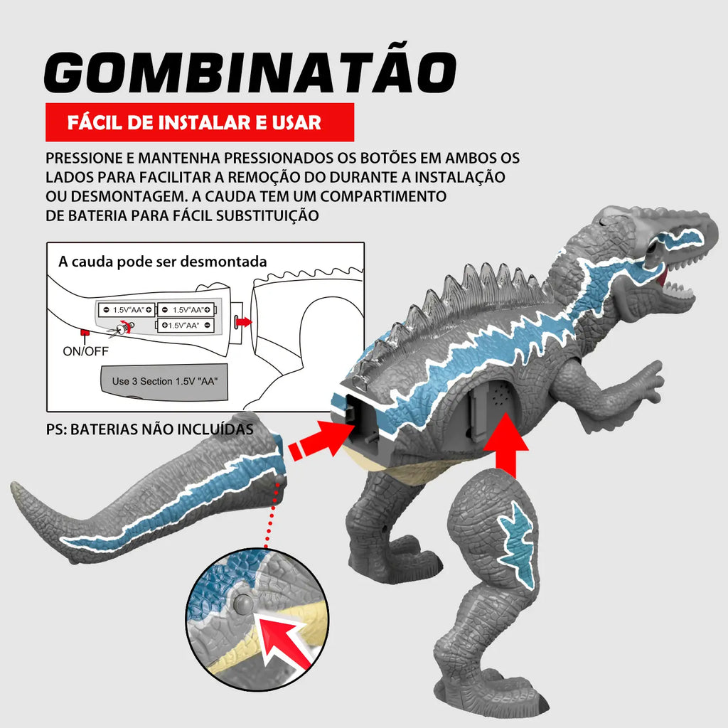 Dinossauro Robô T-Rex com Controle Remoto